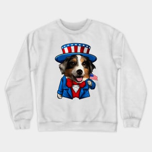 Fourth of July Australian Shepherd Crewneck Sweatshirt